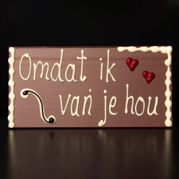 Chocoladereep "Omdat ik van je hou"